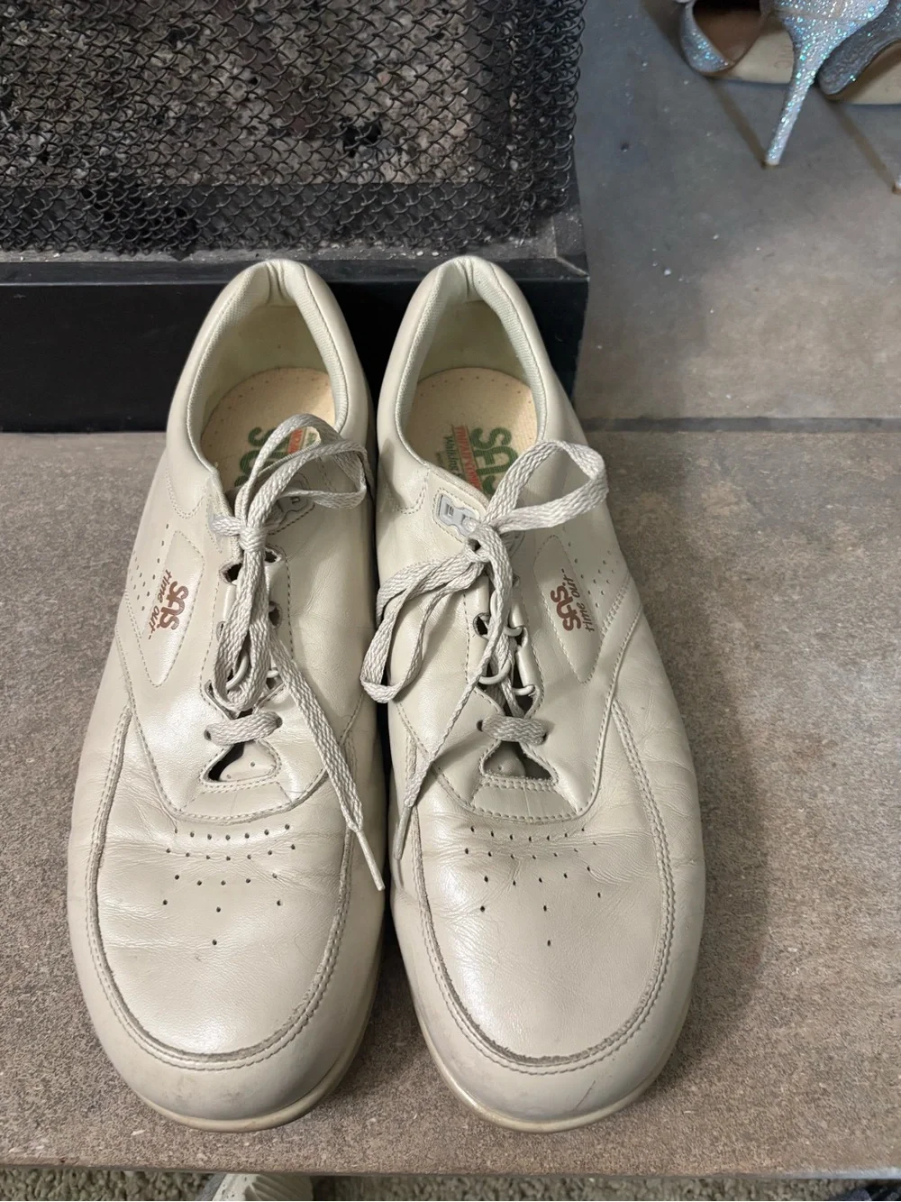 SAS Time Out Bone Color Leather Walking Sneakers size 12 men